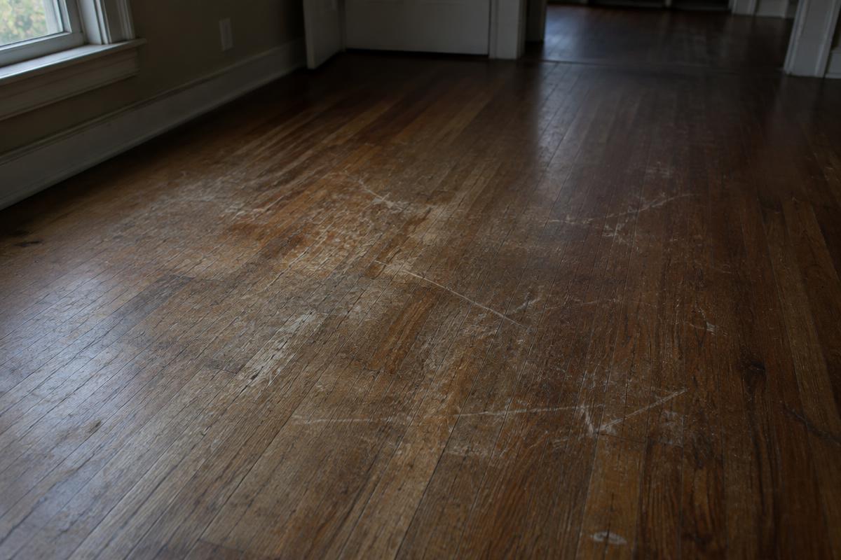 Living room refinish before